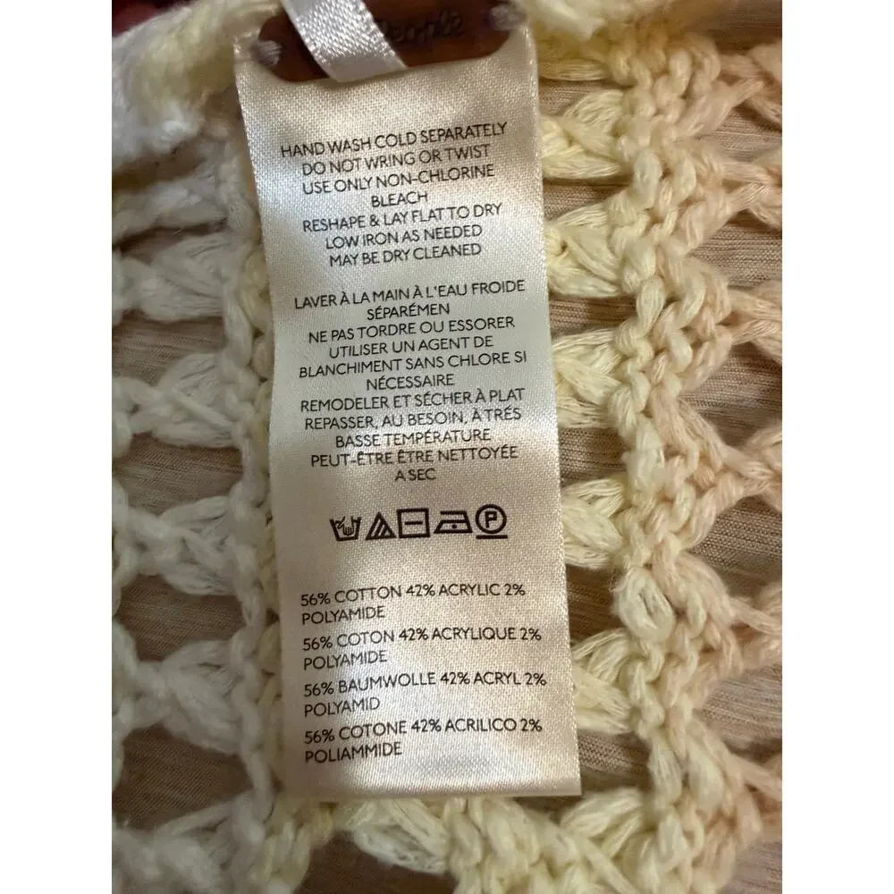 free people gia crochet shrug cardigan shell combo multicolor women size x-small